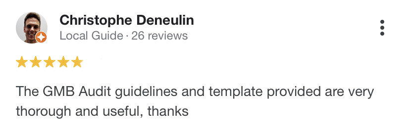 Google review from Christophe